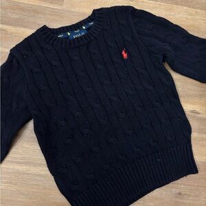 Polo ralph Lauren navy cable knit sweater